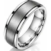 TJ Tom Jaxon Tom Jaxon heren ring Wolfraam Zwarte Groef Mat en Glans-20mm