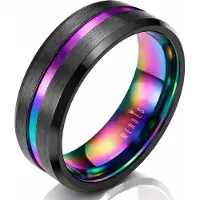 Mendes Heren ring Wolfraam Zwart Multi 8mm-21mm