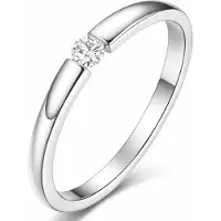 Cilla Jewels edelstaal ring Crystal Silver-15mm