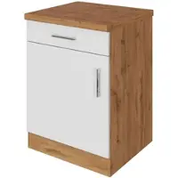 Held Möbel Keukenkast Sorrella 50cm 1 deur & 1 lade - wit/eik