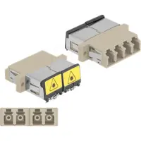 DeLOCK Optical Fiber Coupler with laser protection flip LC Quad female to LC Quad female Multi-mode beige