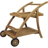 Axi Adi Serveerwagen van Teak Hout met afneembaar Dienblad & Flessenhouder | Serveerkar / Dienwagentje voor Tuin, Balkon, Terras | Trolley voor Buiten / Keuken van Teakhout | 93 x 62 x 84 cm