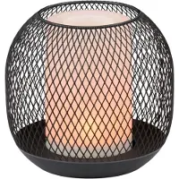 Arti Casa Grundig Solar Tafellamp - Zwarte Metalen Lantaarn - IP44 Weerbestendig - Ø13x14 cm