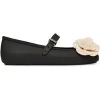 Melissa Ballerina met riempjes 'Soft Petals' crème / zwart