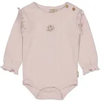 LEVV Newborn romper roze ajour Meisjes Katoen Ronde hals Effen - maat 56