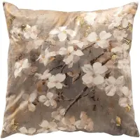 Dutch decor SUZY - kussenhoes 45x45 cm - bloemenprint - Driftwood - taupe - met rits - zonder binnenkussen