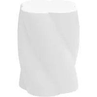 Merax Keramische Tuinkruk Met Deksel - Spiraalvorm - Weerbestendig - Bijzettafel Voor Buiten - Bloemenkruk - Voetenbank - Wit - Ø33 x 45 cm - Draagkracht 120 kg