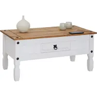 CARO-Möbel Mexico salontafel CAMPO van massief hout - wit