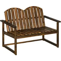 Merax Tuinbank 2-Zits Van Hout - Houten Bank Met Rugleuning En Armleuningen - Belastbaar Tot 240 Kg - Rustieke Buitenbank Voor Tuin Balkon En Terras
