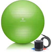 BODYMATE Gymnastiekbal, zitbal, trainingsbal met gratis e-book incl. luchtpomp, bal voor fitness, yoga, gymnastiek, core training, voor sterke rug als bureaustoel