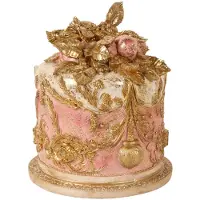Baroque - Decoratief beeld of figuur - Decoratie Taart 24 cm - Roze - Resin - 24x20x20 - Polyresin