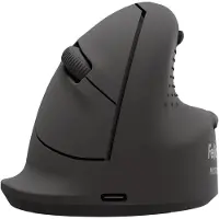 Fellowes Bretyta Plus+ verticale muis, maat S, voor rechtshandigen, ergonomisch, 3-wegs connectiviteit, 400-2400 dpi, met Microban bescherming, zwart