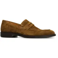 Manfield Cognac suède loafers | Maat 42