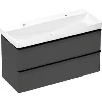 Hansgrohe Xelu Q - Dubbele wastafel 120x48 cm, zonder overloop, 2 gaten voor kraan, SmartClean, wit 61042450