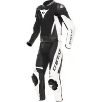 Dainese Demon Sprint, leren pak 2st. ,Zwart/Wit ,58