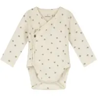 A Tiny Story romper met overslag ecru/groen Jongens/Meisjes Katoen V-hals - maat 62