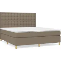 vidaXL Boxspringbed met matras, taupekleurig, 160x200 cm, met stoffen bekleding