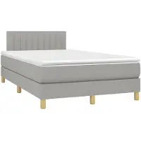 vidaXL Boxspring met matras stof lichtgrijs 120x190 cm