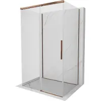 Mexen Rox-3S 3-zijdige schuifdouchecabine 135 x 80 , transparant, roze goud - 8C2-135-080-60-00-3S