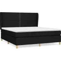 vidaXL Boxspring met matras stof zwart 180x200 cm