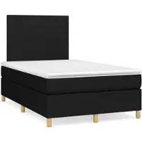 vidaXL Boxspring met matras stof zwart 120x200 cm