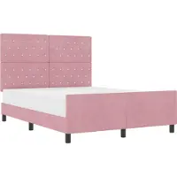 vidaXL Boxspring bed met hoofdeinde Roze 140 x 190 cm Fluweel