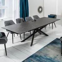 Invicta Uitschuifbare eettafel EUPHORIA 180-220-260cm grafietkeramiek gemaakt in Italie - 40645