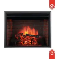 KAMINIO Elektrische haard LUCA - Elektrische inbouwhaard met verwarming, 3D-vlammeffect, 12 vlamkleuren, afstandsbediening - 30 inch