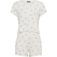 LASCANA Korte pyjama ecru / blauw / rood