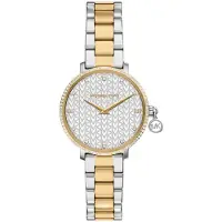 Michael Kors Analoog horloge 'PYPER' goud / zilver / parelwit