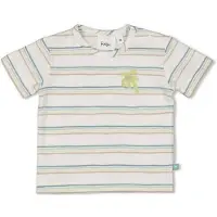 Feetje T-shirt You Croc my World ecru/blauw Jongens Katoen Ronde hals Streep - maat 68