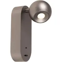 Lucide MONTANA - Wandlamp - LED - CCT - 1x6,3W 2700K/4000K - Met USB oplaadpunt - Grijs ijzer | Premium