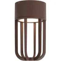 Lucide WELLS - Plafonnière Binnen/Buiten - Ø 10 cm - LED - 1x8W 2700K - IP54 - Roest bruin - Essential