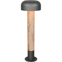 TRIO Tuinlamp Fraser grijs met hout 54cm