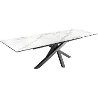 Invicta Uitschuifbare eettafel MARVELOUS 180-220-260cm wit marmer keramiek gemaakt in Italie - 43842