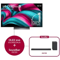 LG 65" OLED evo AI C5 4K Smart TV & DSC9S 3.1.3-kanaals soundbar - OLED65C54LA.DSC9S