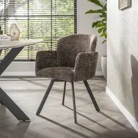 Dimehouse Set van 2 Moderne eetkamerstoelen Luma Hoven Rich Taupe - Chenille - Scandinavisch & Basic