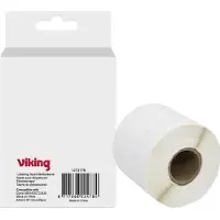 Viking LW Etiketrol Compatibel DYMO 99014 WB-DMRL99014-WT Klevend Zwart op Wit 54 x 64 mm Thermisch 220 Etiketten
