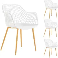 Idimex Tuinstoelen LUCIA, set van 4, van kunststof - wit/eiken