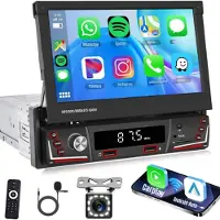 Core Autoradio met Klapscherm – Autoradio met Bluetooth Klapscherm – Klapscherm Autoradio in 7 Kleuren – Zwart - ‎18x 6x 19cm; 1.5 kg