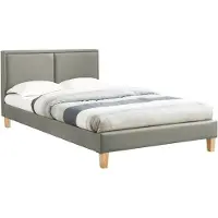 CARO-Möbel Gestoffeerd bed CELINE 120 x 200 cm in grijs