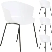 Idimex Tuinstoelen NIVEL, set van 4, van aluminium en kunststof - wit