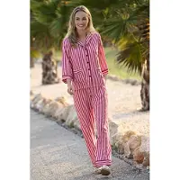 Ringella Roze gestreepte doorknooppyjama | Maat 42