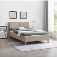 CARO-Möbel Gestoffeerd bed ANAIS 120x200 cm, stof in beige