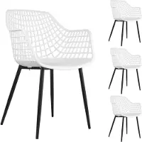 Idimex Tuinstoelen LUCIA, set van 4, van kunststof - wit/zwart