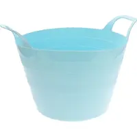 Excellent houseware Flexibele wasmand - blauw - 30 liter - kunststof - 54 x 37 cm - met handvatten
