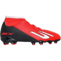 SKECHERS SKX_2 High Academy Gras Voetbalschoenen (FG) Kids Rood Zwart Wit