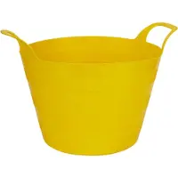 Excellent houseware Flexibele wasmand - geel - 30 liter - kunststof - 54 x 37 cm - met handvatten