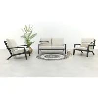 Van der Garde Tuinmeubelen Boston stoel bank (2-zits) loungeset - 3-delig