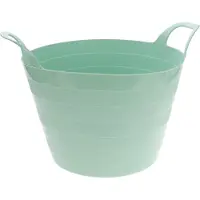 Excellent houseware Flexibele wasmand - mintgroen - 30 liter - kunststof - 54 x 37 cm - met handvatten